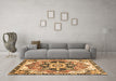 Machine Washable Abstract Brown Modern Rug in a Living Room,, wshabs3095brn