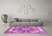 Machine Washable Abstract Purple Modern Area Rugs in a Living Room, wshabs3095pur