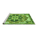 Sideview of Machine Washable Abstract Green Modern Area Rugs, wshabs3095grn