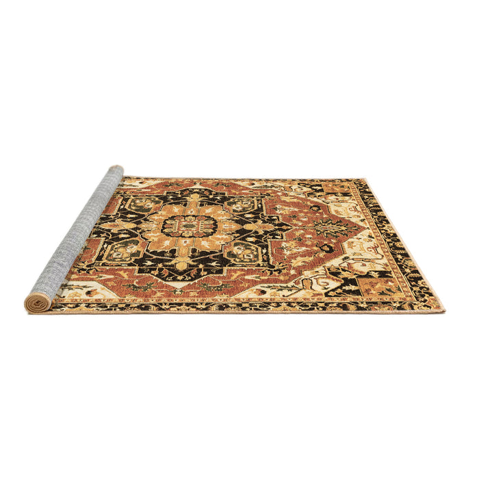 Sideview of Machine Washable Abstract Brown Modern Rug, wshabs3095brn