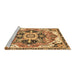 Sideview of Machine Washable Abstract Brown Modern Rug, wshabs3095brn