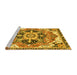 Sideview of Machine Washable Abstract Yellow Modern Rug, wshabs3095yw