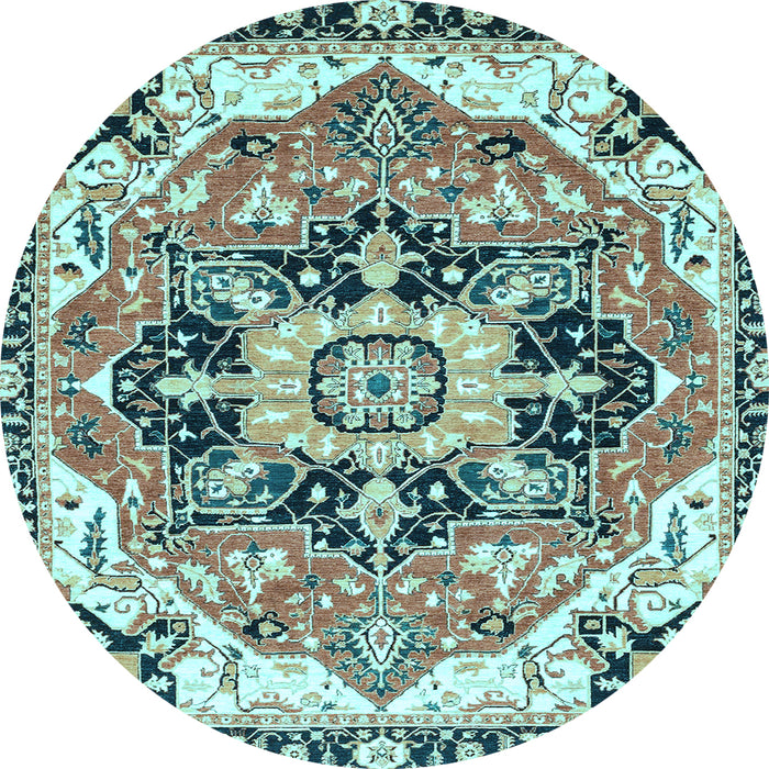 Round Machine Washable Abstract Light Blue Modern Rug, wshabs3095lblu