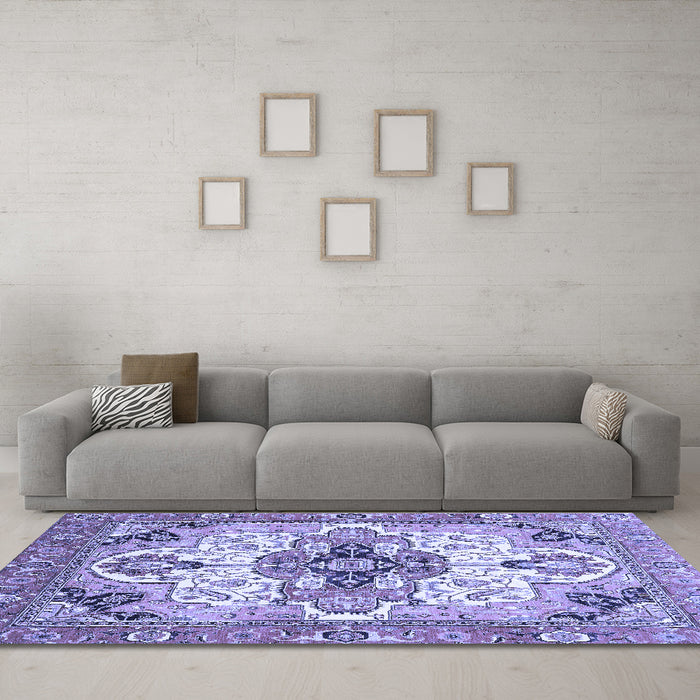 Machine Washable Abstract Blue Modern Rug in a Living Room, wshabs3096blu