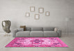 Machine Washable Abstract Pink Modern Rug in a Living Room, wshabs3096pnk