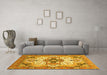 Machine Washable Abstract Yellow Modern Rug in a Living Room, wshabs3096yw