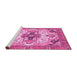 Sideview of Machine Washable Abstract Pink Modern Rug, wshabs3096pnk