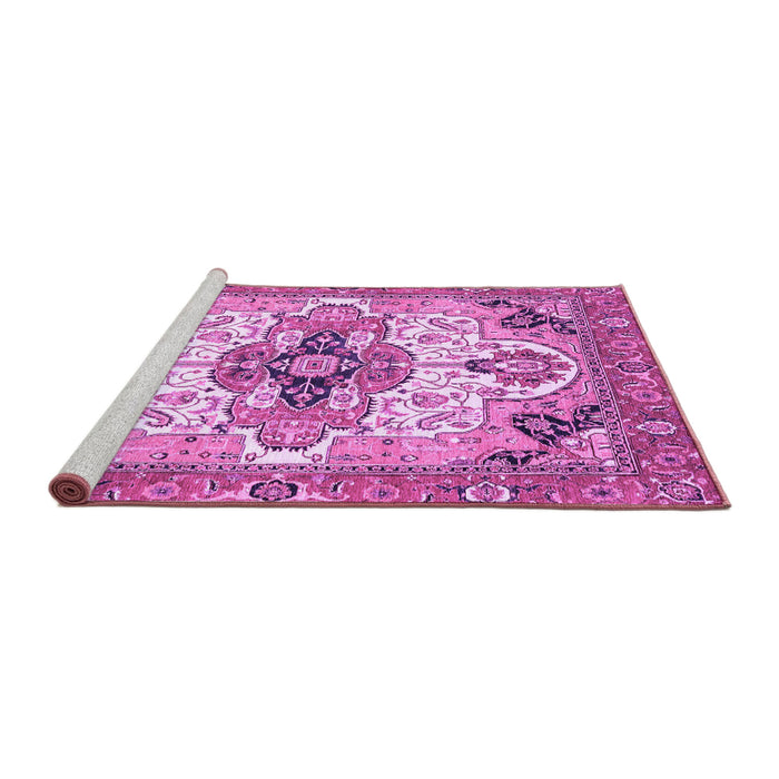 Sideview of Machine Washable Abstract Purple Modern Area Rugs, wshabs3096pur