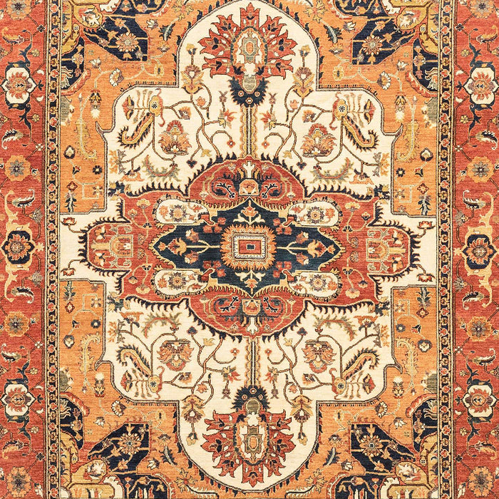 Machine Washable Abstract Yellow Orange Rug, wshabs3096