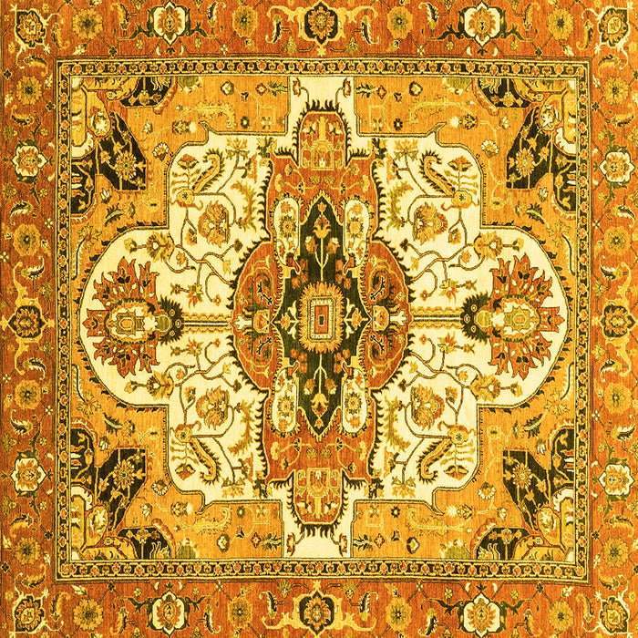 Square Abstract Yellow Modern Rug, abs3096yw