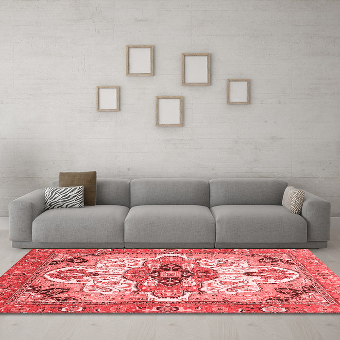 Modern Red Washable Rugs