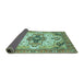 Sideview of Abstract Turquoise Modern Rug, abs3096turq