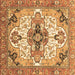 Square Abstract Brown Modern Rug, abs3096brn