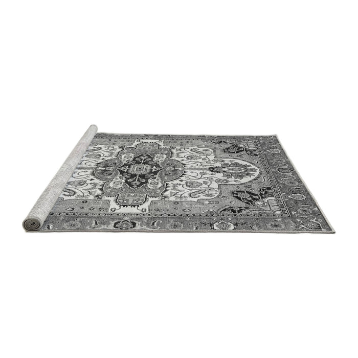 Sideview of Machine Washable Abstract Gray Modern Rug, wshabs3096gry