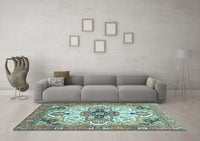 Machine Washable Abstract Light Blue Modern Rug, wshabs3096lblu