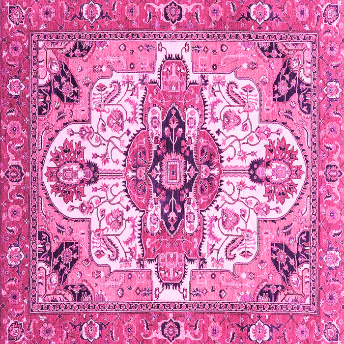Square Machine Washable Abstract Pink Modern Rug, wshabs3096pnk
