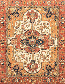 Abstract Yellow Orange Modern Rug, abs3096