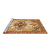 Sideview of Machine Washable Abstract Brown Modern Rug, wshabs3096brn