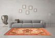 Machine Washable Abstract Orange Modern Area Rugs in a Living Room, wshabs3096org