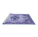 Sideview of Machine Washable Abstract Blue Modern Rug, wshabs3096blu