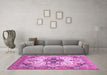 Machine Washable Abstract Purple Modern Area Rugs in a Living Room, wshabs3096pur