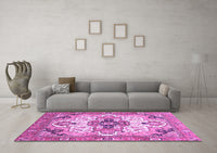 Machine Washable Abstract Purple Modern Rug, wshabs3096pur