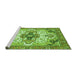 Sideview of Machine Washable Abstract Green Modern Area Rugs, wshabs3096grn