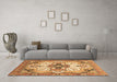 Machine Washable Abstract Brown Modern Rug in a Living Room,, wshabs3096brn