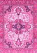 Machine Washable Abstract Pink Modern Rug, wshabs3096pnk