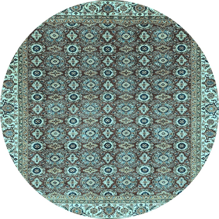 Round Machine Washable Abstract Light Blue Modern Rug, wshabs3097lblu