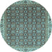 Round Machine Washable Abstract Light Blue Modern Rug, wshabs3097lblu