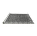 Sideview of Machine Washable Abstract Gray Modern Rug, wshabs3097gry