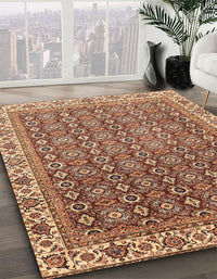 Abstract Dark Sienna Brown Modern Rug, abs3097