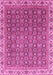 Machine Washable Abstract Pink Modern Rug, wshabs3097pnk