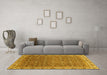 Machine Washable Abstract Yellow Modern Rug in a Living Room, wshabs3097yw