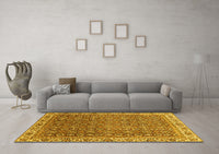 Machine Washable Abstract Yellow Modern Rug, wshabs3097yw