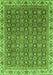 Machine Washable Abstract Green Modern Area Rugs, wshabs3097grn