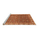 Sideview of Machine Washable Abstract Orange Modern Area Rugs, wshabs3097org