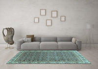 Machine Washable Abstract Light Blue Modern Rug, wshabs3097lblu