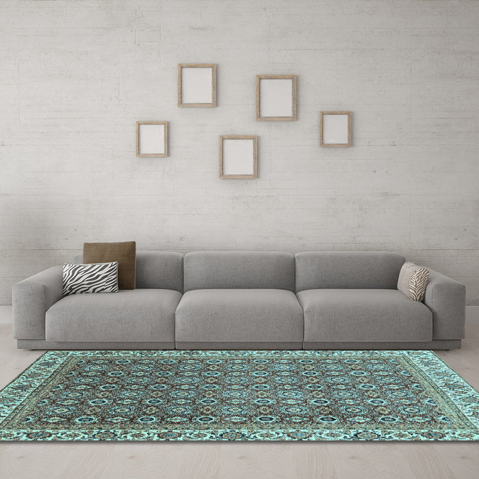 Machine Washable Abstract Light Blue Modern Rug in a Living Room, wshabs3097lblu