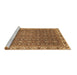 Sideview of Machine Washable Abstract Brown Modern Rug, wshabs3097brn