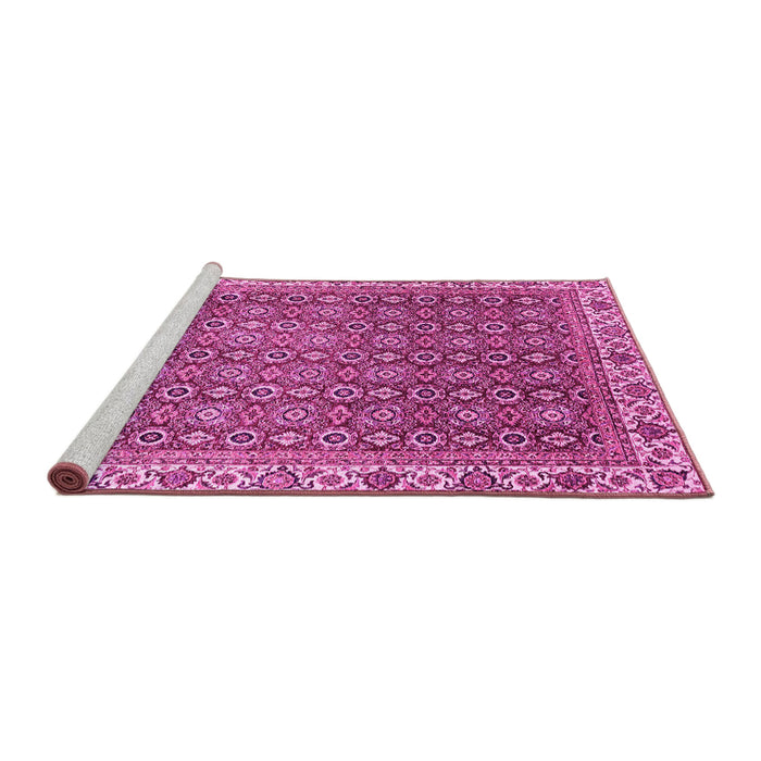 Sideview of Machine Washable Abstract Pink Modern Rug, wshabs3097pnk