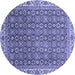 Round Machine Washable Abstract Blue Modern Rug, wshabs3097blu