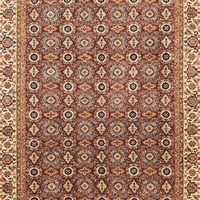 Machine Washable Abstract Dark Sienna Brown Rug, wshabs3097