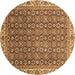 Round Abstract Brown Modern Rug, abs3097brn