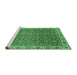 Sideview of Machine Washable Abstract Emerald Green Modern Area Rugs, wshabs3097emgrn