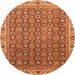 Round Abstract Orange Modern Rug, abs3097org