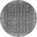 Round Abstract Gray Modern Rug, abs3097gry