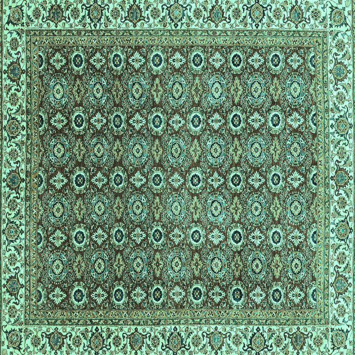 Square Machine Washable Abstract Turquoise Modern Area Rugs, wshabs3097turq