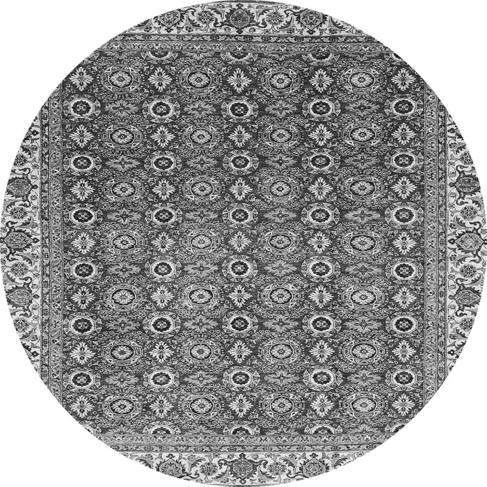 Round Machine Washable Abstract Gray Modern Rug, wshabs3097gry